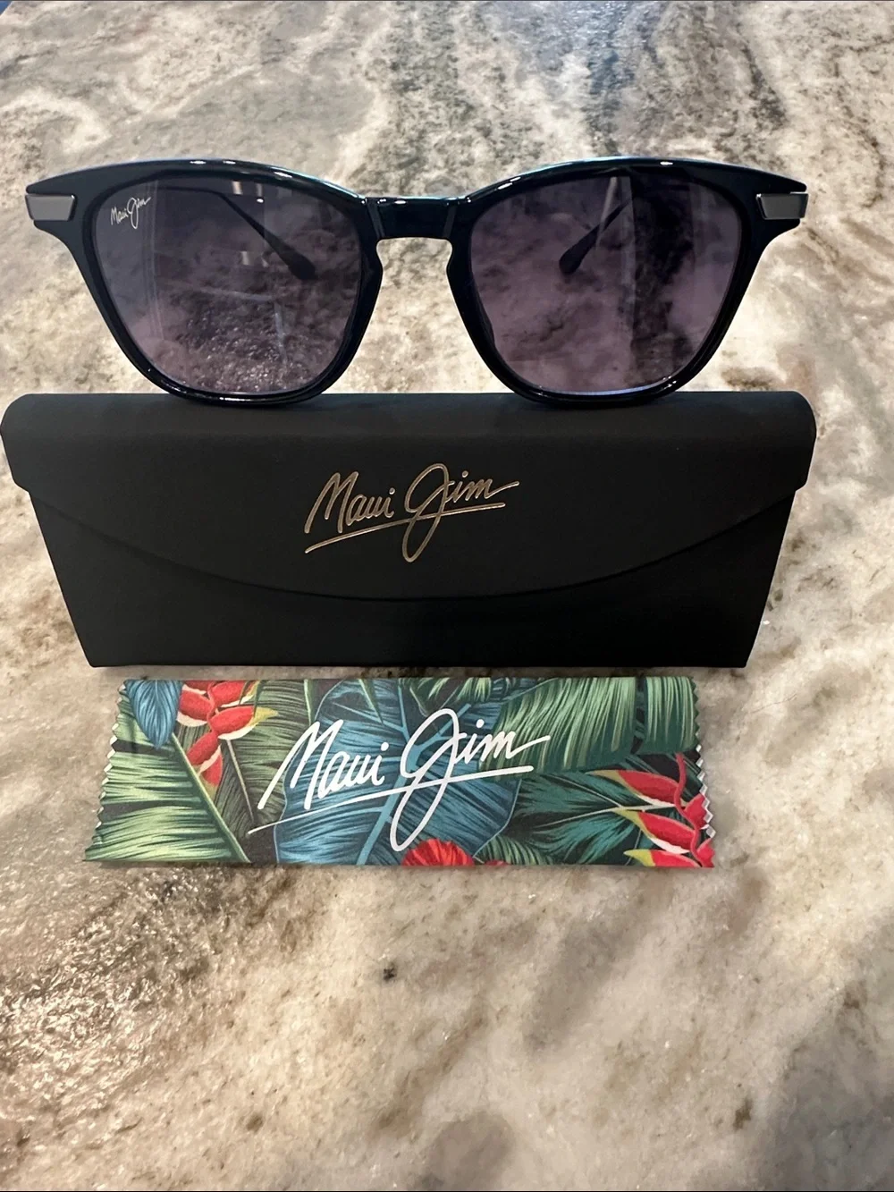 Maui Jim Black Frame with Dark Gray Lenses Sunglasses
